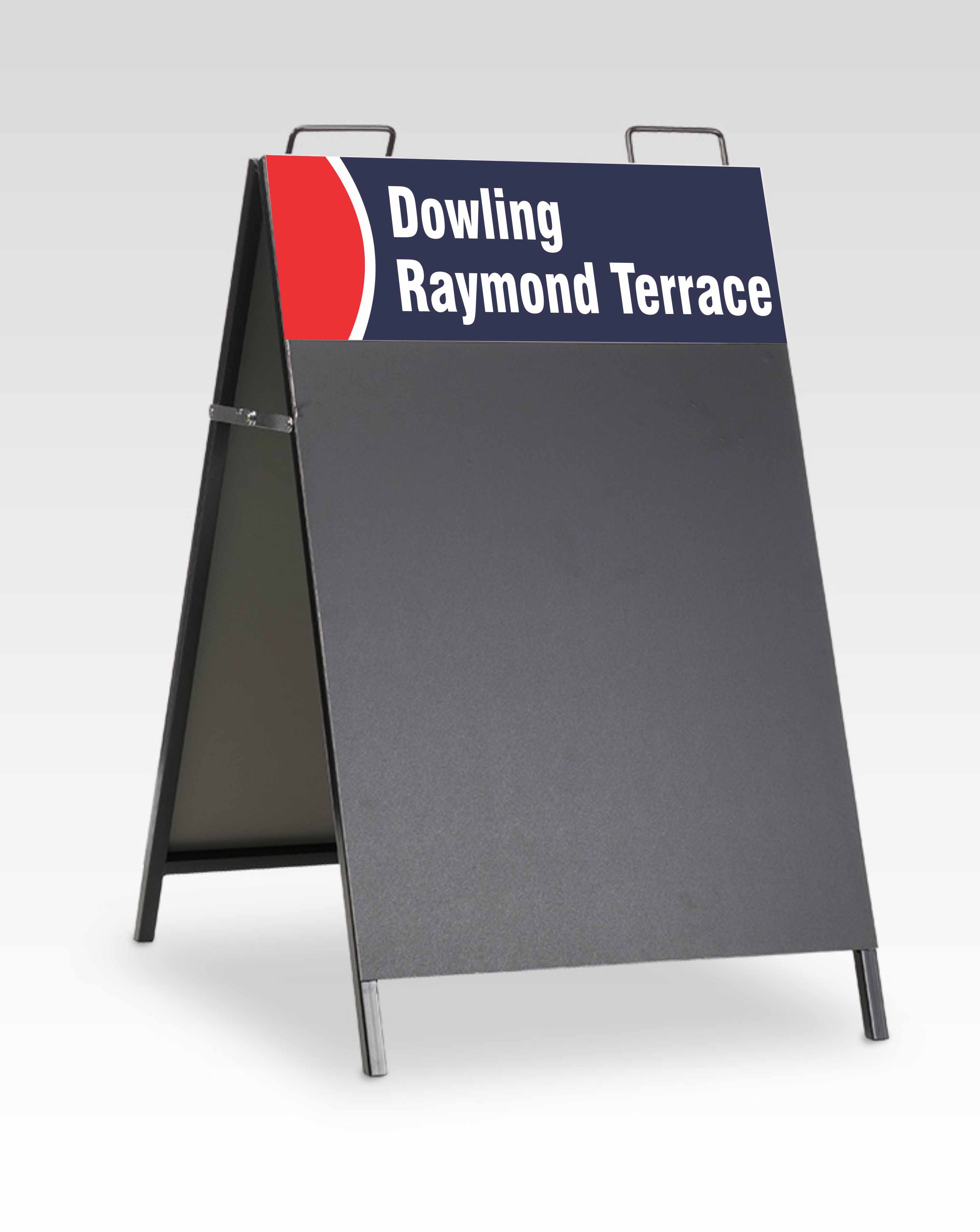 A-Frame With Logo and Chalkboard