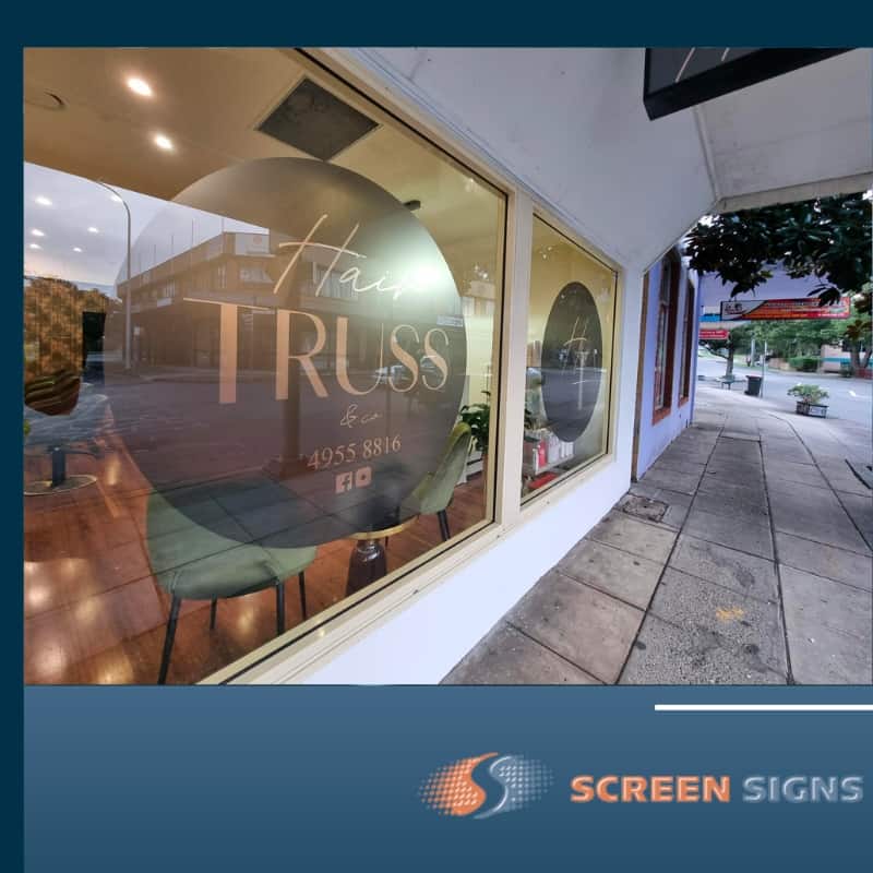 Hairdresser shop signage in Wallsend for Hair Truss Co