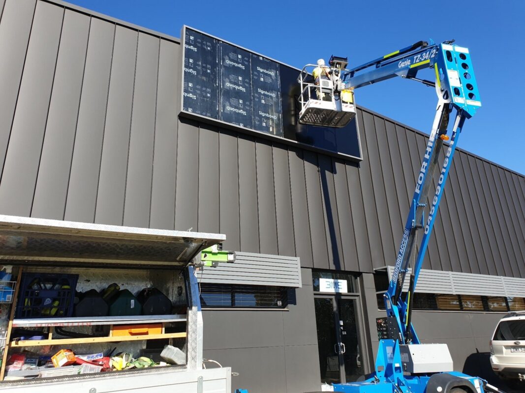 Building signage installation service in Cardiff