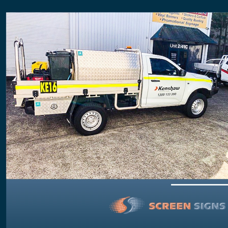Mine spec signage for a vehicle in Cardiff