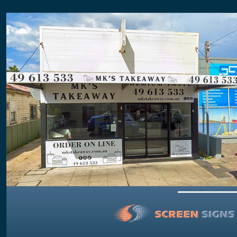 New take away shop signage in Hamilton, Newcastle