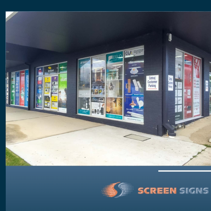 One way glass window signage for a business