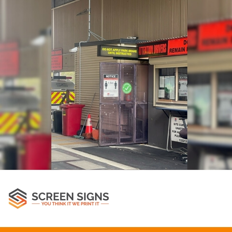 New lightbox sign installed for an outdoor vehicle inspection station in Newcastle