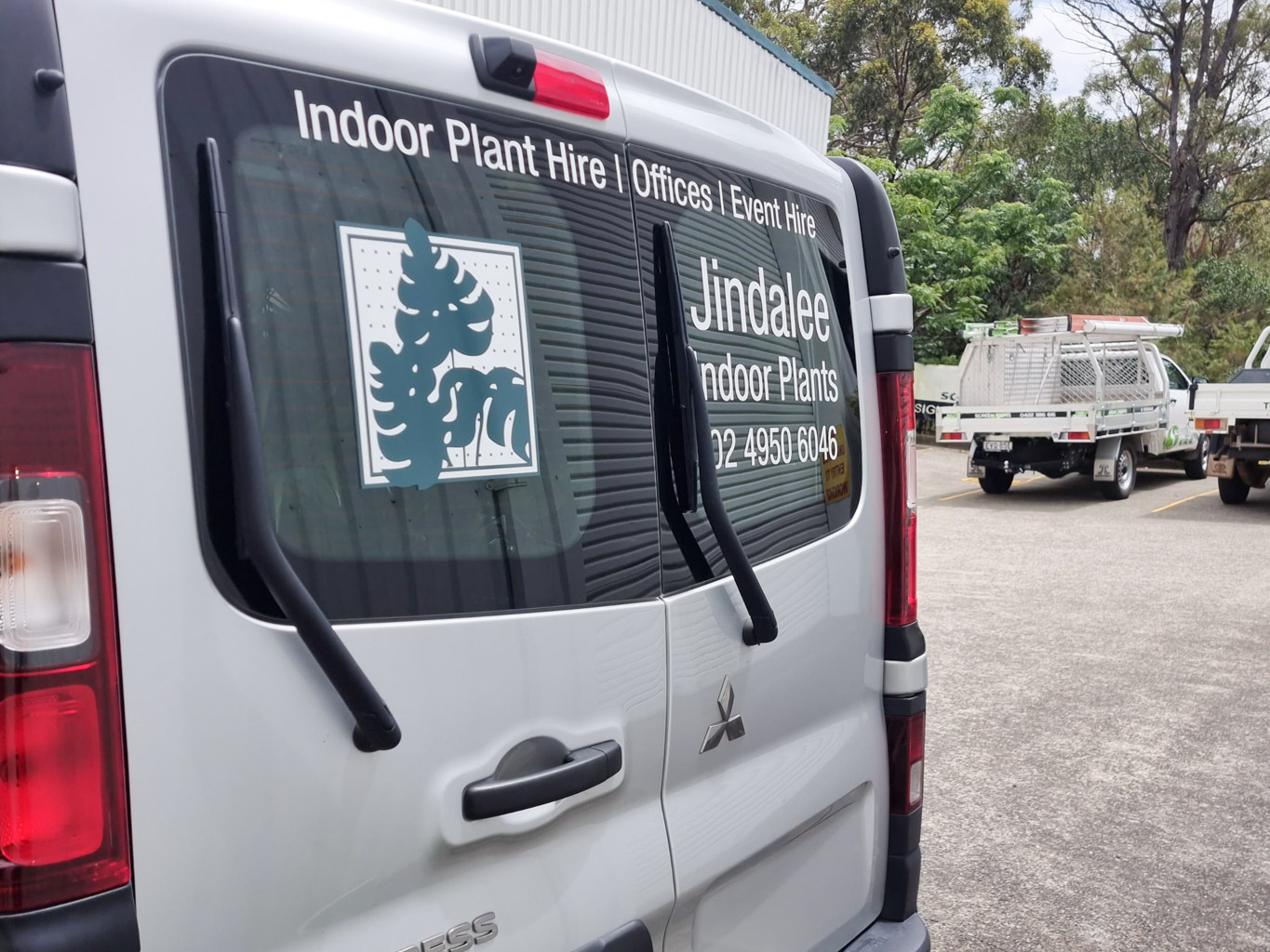 Partial vehicle wrap for a delivery van in Newcastle - rear window