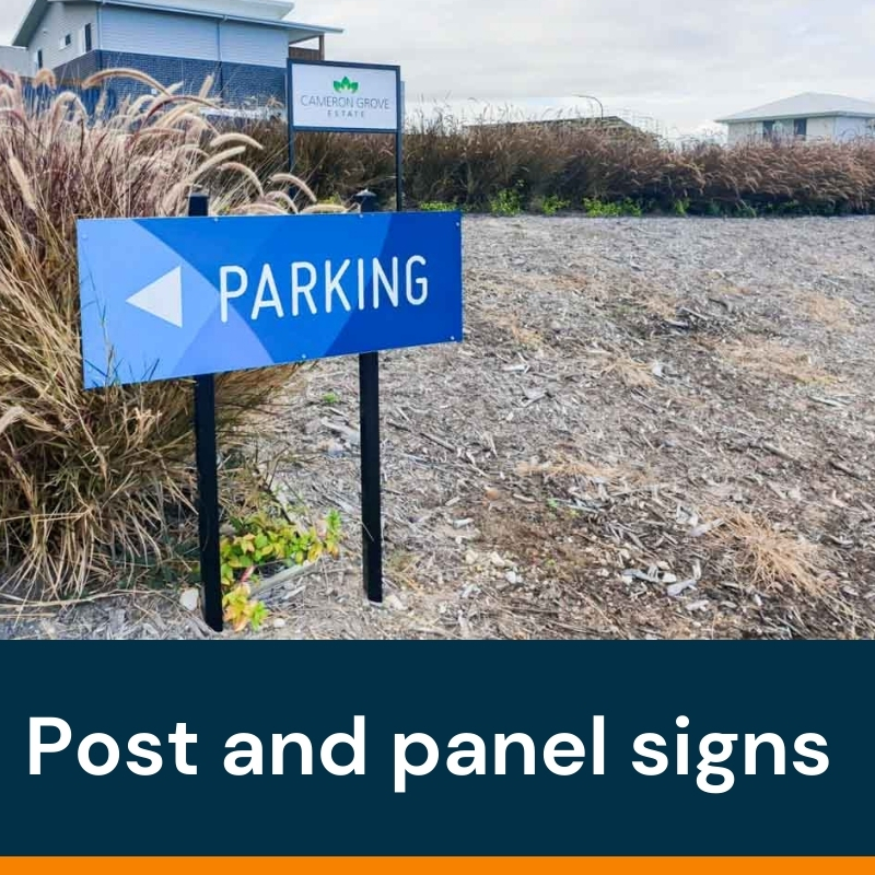 Post and panel signs